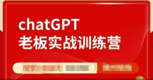 ChatGPT老板实战训练营,用GPT带飞,一人顶一个团队-中创网_分享创业项目_助您在家赚钱