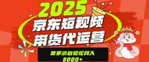 京东带货代运营,年底翻身项目,只需上传视频,单月稳定变现8k-中创网_分享创业项目_助您在家赚钱