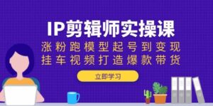 IP剪辑师实操课:涨粉跑模型起号到变现,挂车视频打造爆款带货-中创网_分享创业项目_助您在家赚钱