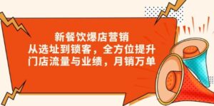 新餐饮爆店营销,从选址到锁客,全方位提升门店流量与业绩,月销万单-中创网_分享创业项目_助您在家赚钱