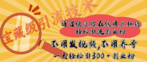 快手宝藏级引流技术,不用发视频,不用养号,纯纯搬砖操作,一天能引300 + 创业粉-中创网_分享创业项目_助您在家赚钱