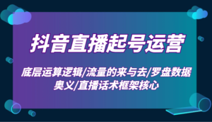 抖音直播起号运营:底层运算逻辑/流量的来与去/罗盘数据奥义/直播话术框架核心-中创网_分享创业项目_助您在家赚钱