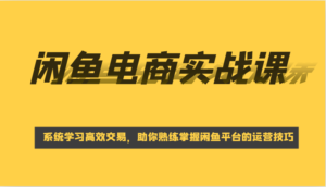 闲鱼平台电子商务实战演练课,系统的学习高效率买卖,帮助你灵活运用淘宝闲鱼的运营方法-中创网_分享创业项目_助您在家赚钱