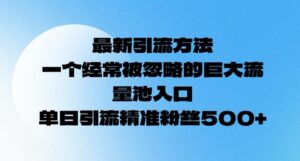 全新推广方法,一个常常被忽视极大流量入口通道,单日精准引流方法粉丝们500-中创网_分享创业项目_助您在家赚钱