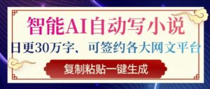 智能化AI全自动写网络小说,日更30万字符,可签订各种网文平台,拷贝一键生成-中创网_分享创业项目_助您在家赚钱