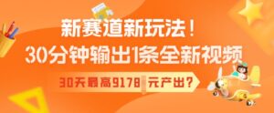 新生态新模式！30min导出1条全新升级短视频，30天最大9178元产出率?-中创网_分享创业项目_助您在家赚钱