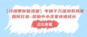 【冷锋陪你做流量】年销上千万淘宝店家如何设计–协助中小商家快速增长-中创网_分享创业项目_助您在家赚钱