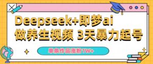 新手用DeepSeek 即梦做ai中医养生视频,一条著作增粉5万 ,单日盈利好几张-中创网_分享创业项目_助您在家赚钱