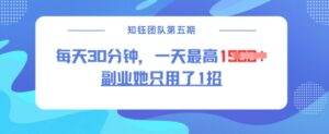 第二职业她仅用了1招，每日30min，没脑子二创，一天最大1.5k-中创网_分享创业项目_助您在家赚钱