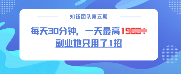 第二职业她仅用了1招，每日30min，没脑子二创，一天最大1.5k-中创网_分享创业项目_助您在家赚钱