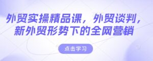 出口外贸实际操作精品课程,出口外贸商谈,新出口外贸形势下的全网推广-中创网_分享创业项目_助您在家赚钱