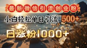 全新微信加粉自主创业粉,小白单日轻轻松松引流方法500 ,日增粉1000-中创网_分享创业项目_助您在家赚钱