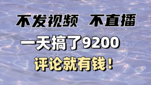 没发著作不直播,评价就有钱,一条最大10块,一天做了9200-中创网_分享创业项目_助您在家赚钱