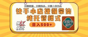 快手小店代运营公司躺着赚钱新项目 二八分为 持续稳定 最低月入3k-中创网_分享创业项目_助您在家赚钱
