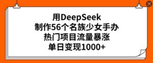 用DeepSeek制做56个民族少女手办,热门产品总流量疯涨,单日转现好几张-中创网_分享创业项目_助您在家赚钱