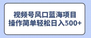 视频号风口蓝海项目,中老年人的流量密码,操作简单轻松日入多张-中创网_分享创业项目_助您在家赚钱