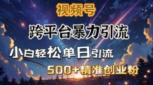 混合开发暴力行为引流方法,公域极致闭环控制,日引500 精确自主创业粉-中创网_分享创业项目_助您在家赚钱