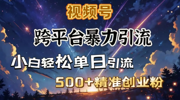 跨平台暴力引流,私域完美闭环,日引500 精准创业粉