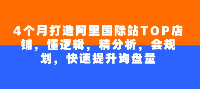 4个月打造出阿里巴巴国际TOP店面，懂逻辑性，精剖析，会整体规划，快速升级外贸询盘量-中创网_分享创业项目_助您在家赚钱