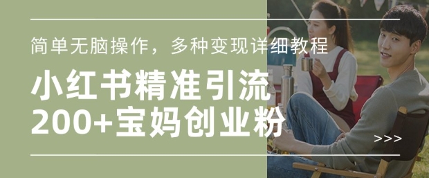 小红书的剪辑日引200 宝妈创业粉，简易没脑子实际操作，多种多样转现详尽实例教程-中创网_分享创业项目_助您在家赚钱