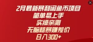 2月最新暴利闲鱼币项目,简单易上手,实操亲测,无脑粗暴赚差价,日入3张-中创网_分享创业项目_助您在家赚钱
