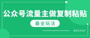 （14333期）全新详细Ai微信流量主热文游戏玩法，每天只要5min做拷贝，每月轻轻松松10000-中创网_分享创业项目_助您在家赚钱