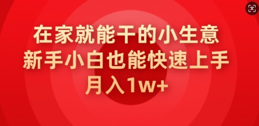 在家也能干的小生意，新手入门也可以快速入门，月入1w-中创网_分享创业项目_助您在家赚钱