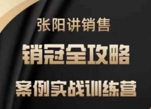 张阳讲销售实战训练营,案例实战训练,销冠全攻略-中创网_分享创业项目_助您在家赚钱