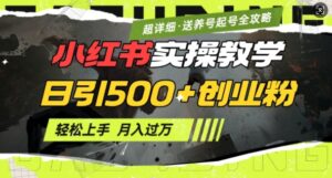 2月小红书最新日引500+创业粉实操教学【超详细】小白轻松上手，月入1W+，附小红书养号起号SOP-中创网_分享创业项目_助您在家赚钱