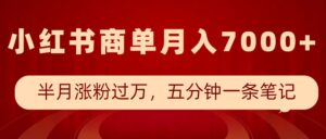 小红书的商单全新游戏玩法,大半个月增粉破万,五分钟一条手记,月入7000-中创网_分享创业项目_助您在家赚钱