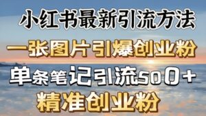 小红书的全新推广方法,一张图片点爆自主创业粉-中创网_分享创业项目_助您在家赚钱