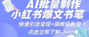 AI制做小红书的图文并茂爆品手记，一小时解决一个月的爆款图文并茂手记(实例 家庭保姆级实例教程 专用工具)-中创网_分享创业项目_助您在家赚钱