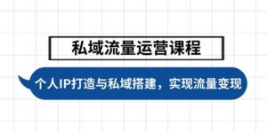 私域流量运营课程内容,本人IP塑造与公域构建,推动学生完成数据流量变现-中创网_分享创业项目_助您在家赚钱