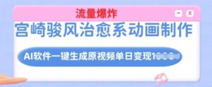 宫崎骏动漫风治愈系动画制做,AI手机软件一键生成原创短视频总流量发生爆炸,单日转现好几张,详尽实际操作步骤-中创网_分享创业项目_助您在家赚钱