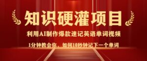 专业知识硬灌,10秒左右使你记牢一个单词,3min一个视频,日入好几张指日可待-中创网_分享创业项目_助您在家赚钱
