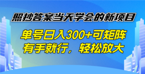 (14246期)照搬回答当日懂得的新项目,运单号日入300 可引流矩阵,有手就行,轻轻松松变大-中创网_分享创业项目_助您在家赚钱