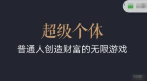 超级个体2024-2025逆风翻盘手册,平常人创造价值的无限恐怖游戏-中创网_分享创业项目_助您在家赚钱