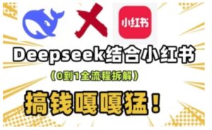 deepseek 小红书的打造出总流量生产流水线实操课,0到1全过程拆卸,弄钱嘎嘎嘎猛-中创网_分享创业项目_助您在家赚钱