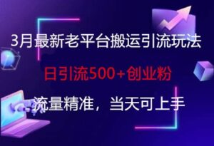 3月最新老平台搬运引流玩法,日引流500+创业粉,流量精准,当天可上手-中创网_分享创业项目_助您在家赚钱