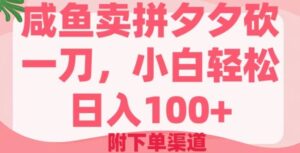 咸鱼卖并夕夕砍一刀,新手轻轻松松日入100 (附提交订单方式)-中创网_分享创业项目_助您在家赚钱