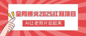 各大网站爆红2025收益新项目，AI让老照片动起来，萌新也可以快速入门-中创网_分享创业项目_助您在家赚钱
