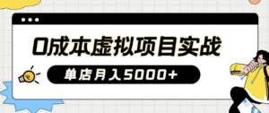 0成本费虚拟资源项目实战演练教你如何落地式，门店月入5k-中创网_分享创业项目_助您在家赚钱