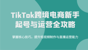 TikTok跨境电子商务初学者养号和运营攻略大全,掌握核心方法,提高小视频制作与抖音运营水平-中创网_分享创业项目_助您在家赚钱