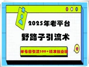 2025年老平台歪门邪道引流术,运单号日引流方法300 精确自主创业粉-中创网_专注互联网创业,项目资源整合-中创网_分享创业项目_助您在家赚钱