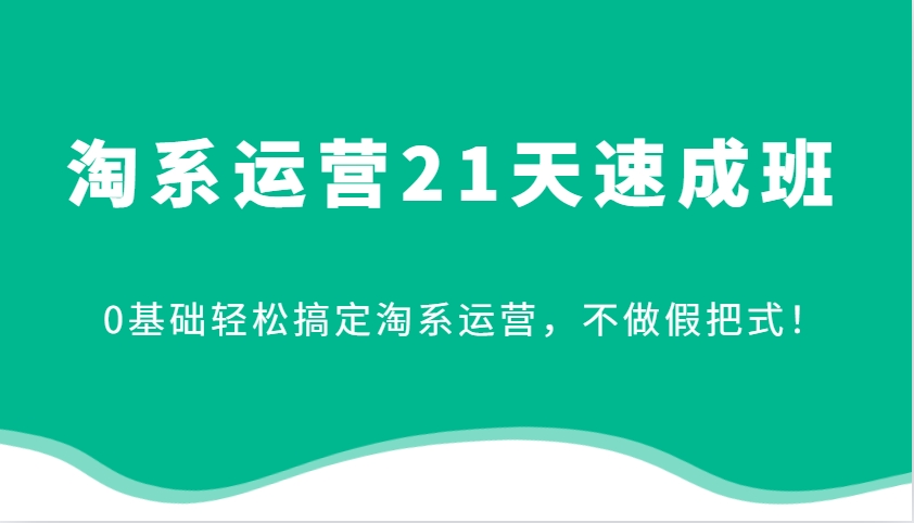 淘系运营21天速成班，0基础轻松搞定淘系运营，不做假把式！（更新）-中创网_分享创业项目_助您在家赚钱