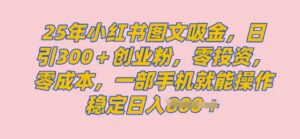 2025年小红书的自主创业粉图文并茂自然实例教程,日 300自主创业粉,单日转现好几张,没脑子实际操作,宝妈妈,新手赶紧冲-中创网_分享创业项目_助您在家赚钱