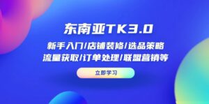 (14208期)东南亚TK3.0:新手入门/店铺装修/选品策略/流量获取/订单处理/联盟营销等-中创网_分享创业项目_助您在家赚钱