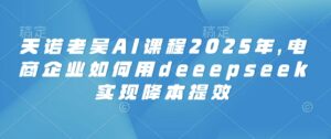天诺老胡AI课程内容2025年,电子商务企业怎样用deeepseek完成降本提效-中创网_分享创业项目_助您在家赚钱