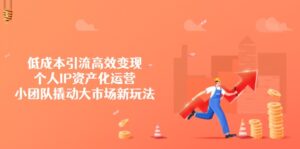 (14555期)降低成本引流方法高效率转现,本人IP财产化运营,小团体撬起市场新模式-中创网_专注互联网创业,项目资源整合-中创网_分享创业项目_助您在家赚钱