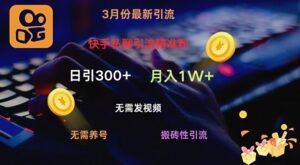 快手视频私信引流方法精准粉,当日奏效不用上传视频打金引流法日引300-中创网_分享创业项目_助您在家赚钱